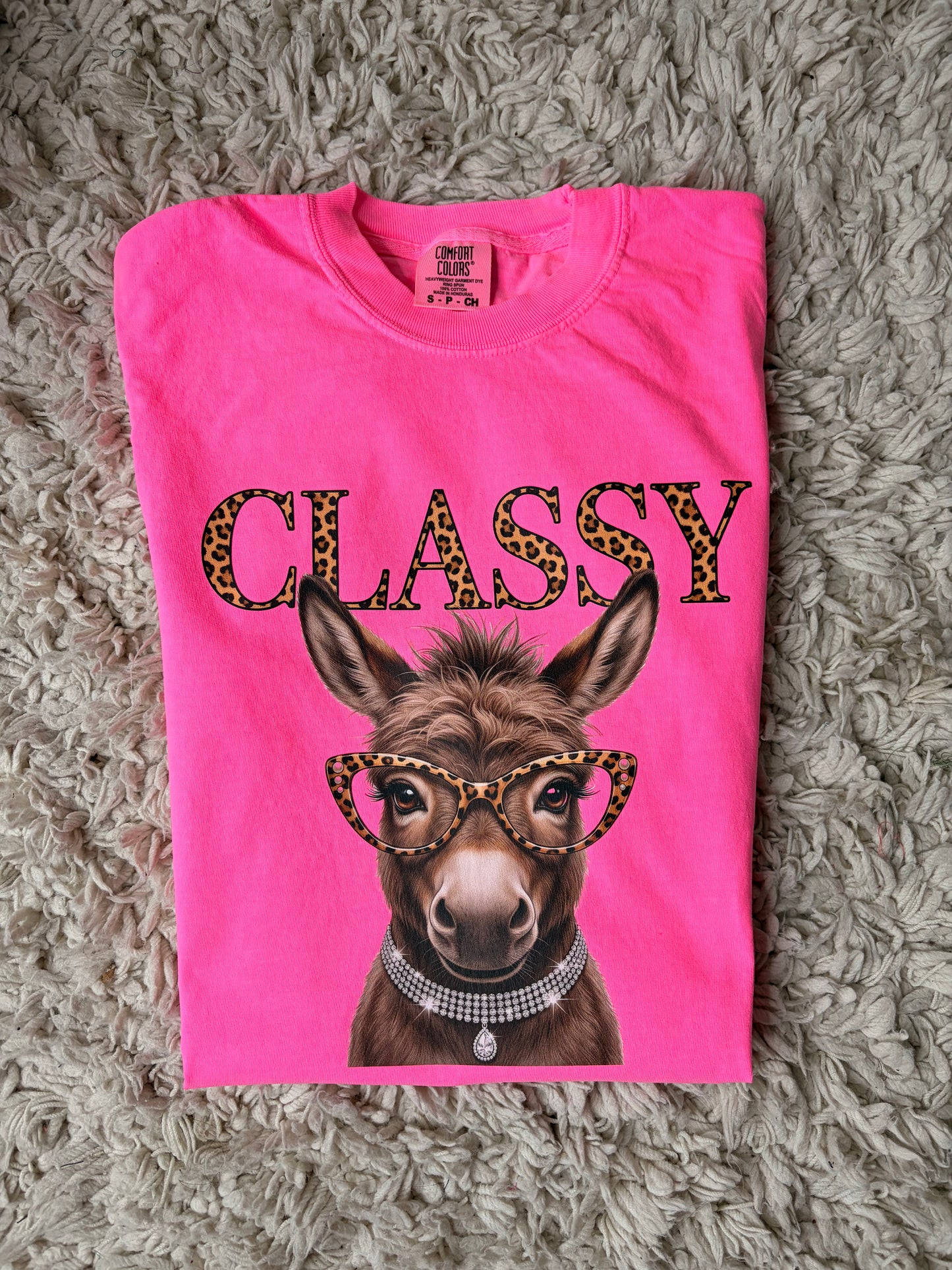 Classy Graphic Tee Hot Pink