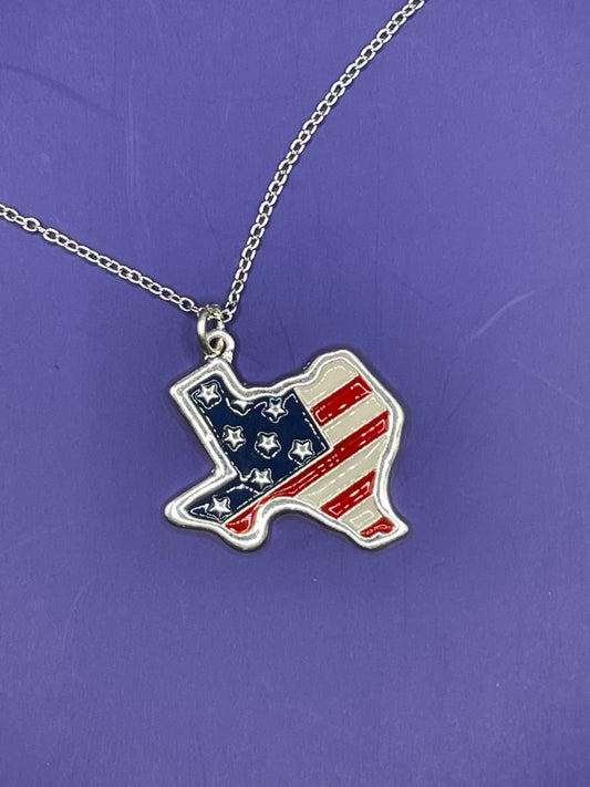 American Flag Texas Necklace