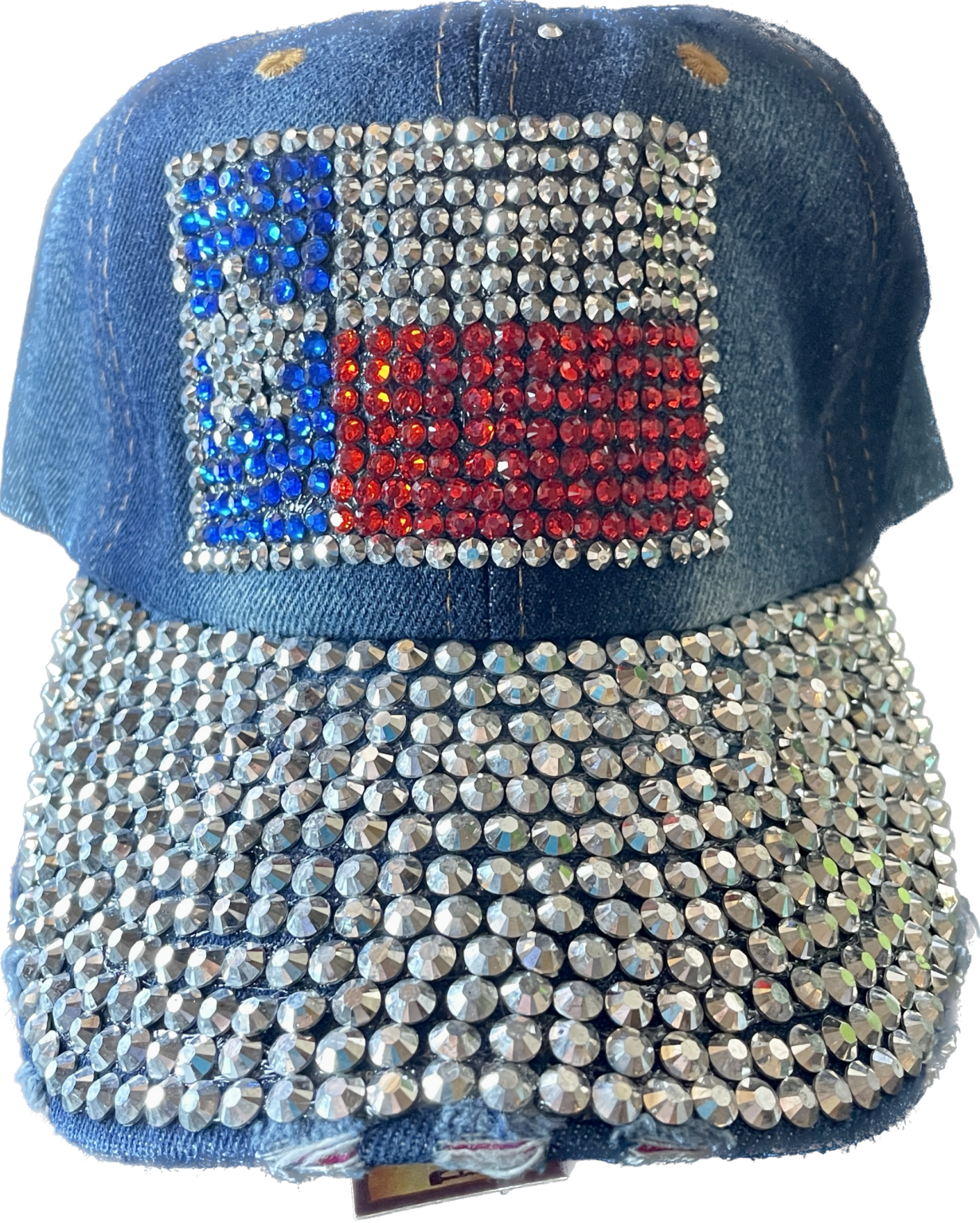 Blingy Ballcap with Texas Flag