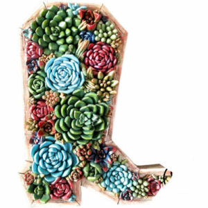 Boot Succulent Plaque