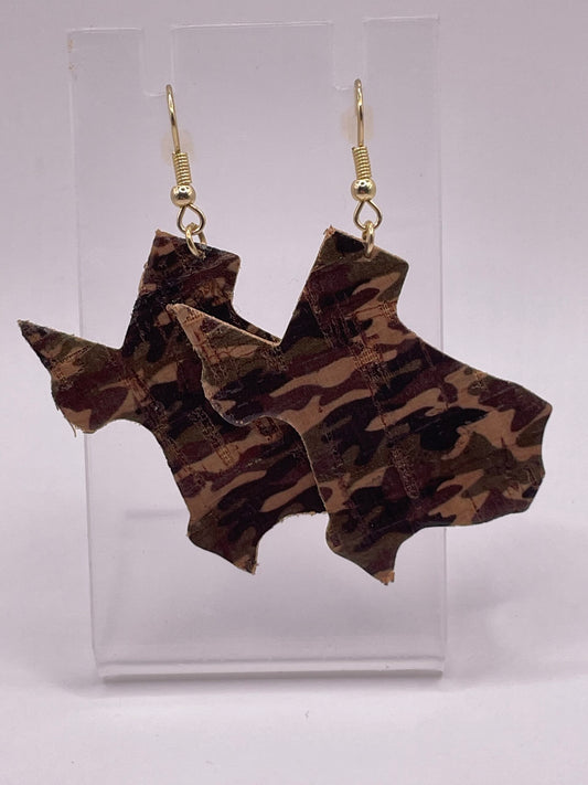 Camo Texas Dangle Earrings