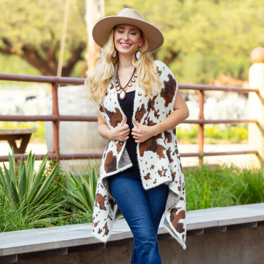 Cow Print Vest