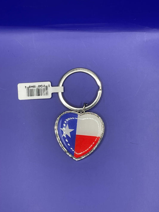 Texas Flag Heart Keychain