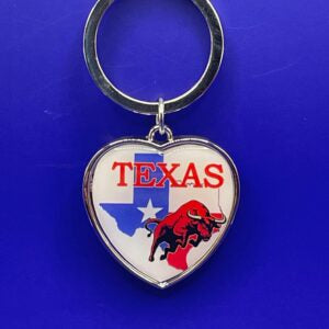 Texas Flag Hat Heart Keychain