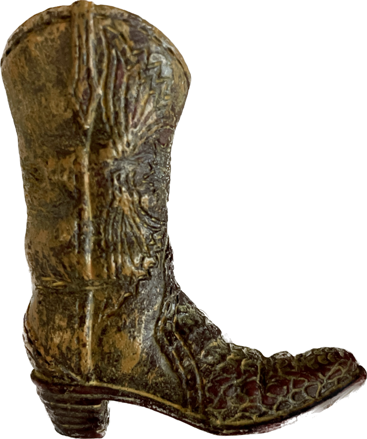 Cowboy Boot Magnet 2” x 1.5” Brown /Tan