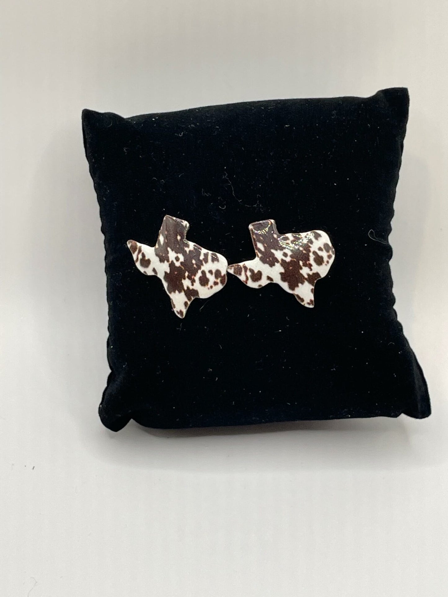 Cowhide Texas Stud Earrings