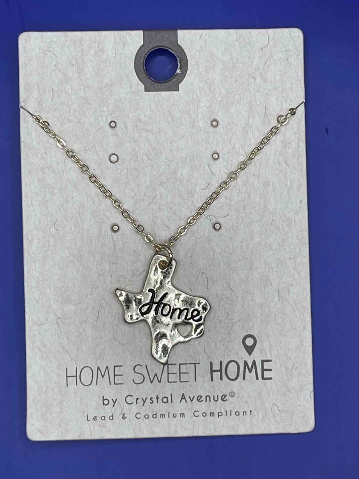 Silver Home Texas Necklace