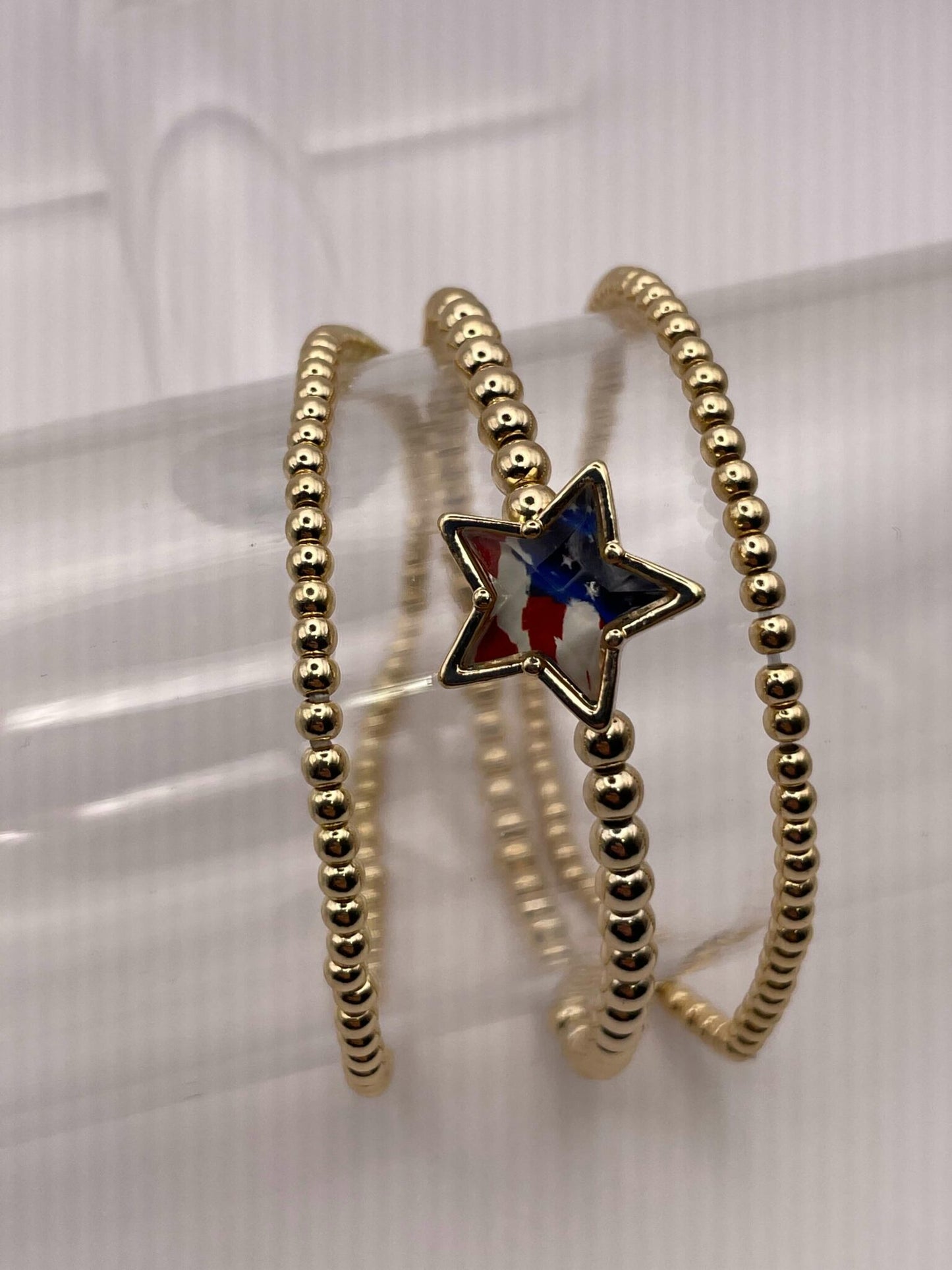 Gold Star Bangle Bracelet