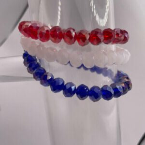 Red White Blue Bangle Bracelet Set