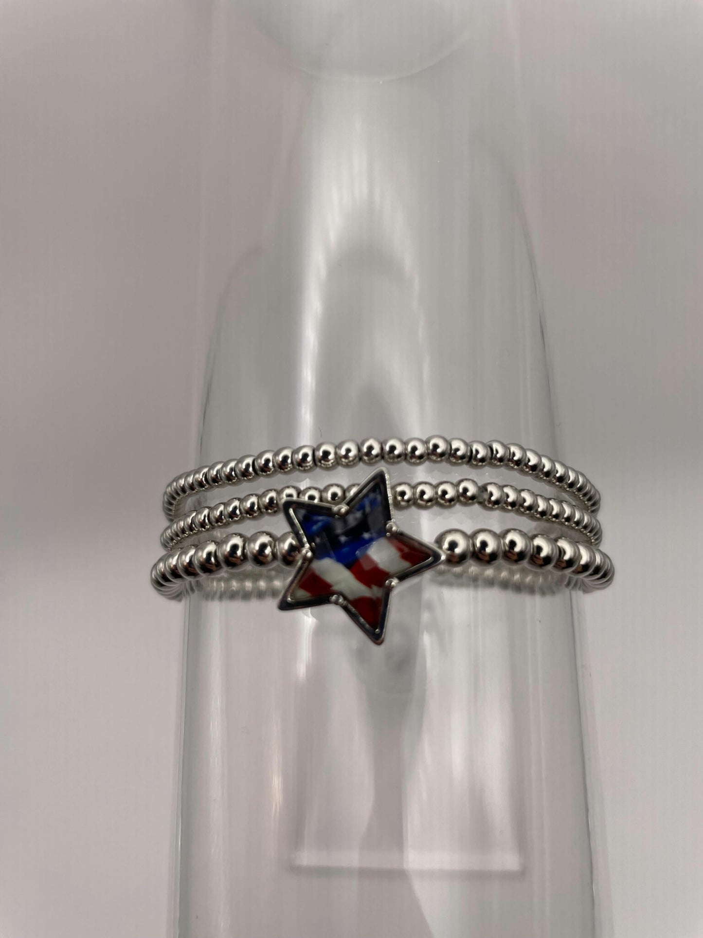 Silver Star Bangle Bracelet