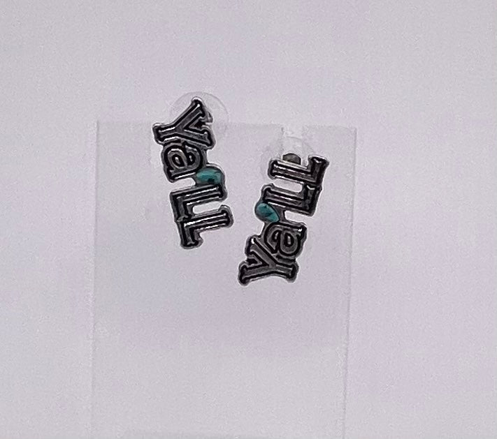 Silver Yall Turquoise Stone Earrings