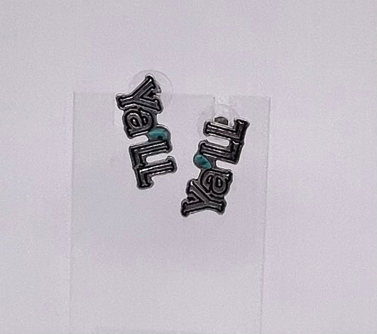 Silver Yall Turquoise Stone Earrings