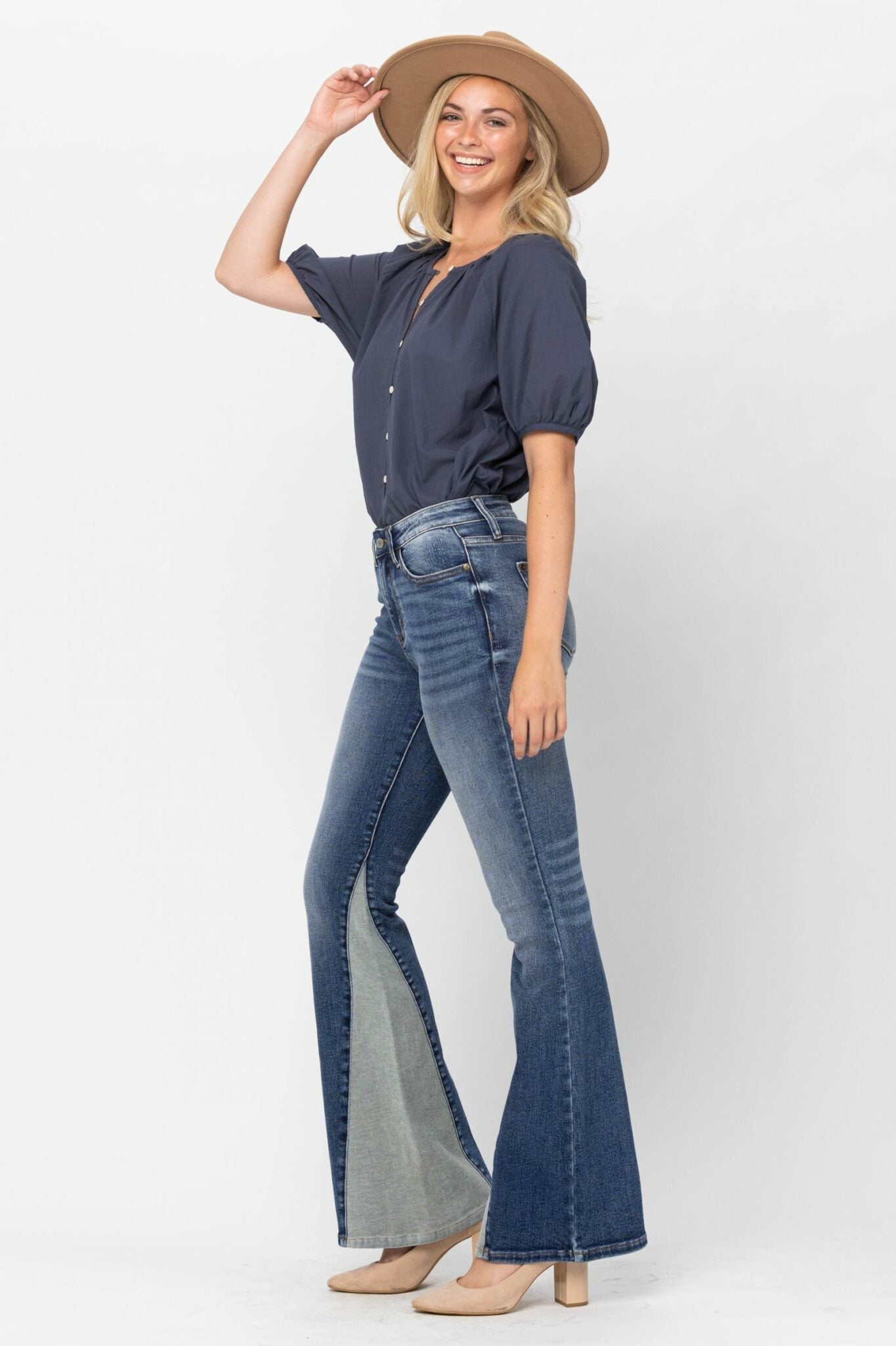 Judy Blue Texas Two Tone Flare Denim Jean