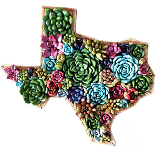 Texas Succulent Plaque