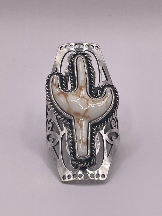 White Cactus Ring