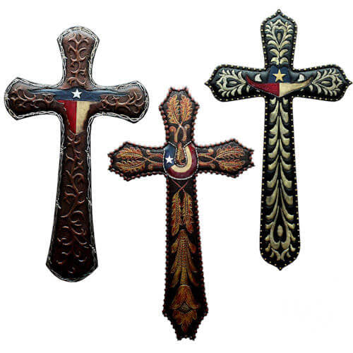 Texas Leather 16" Wall Cross