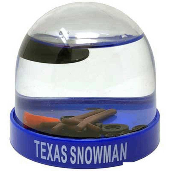 Texas Snowman Snow Globe