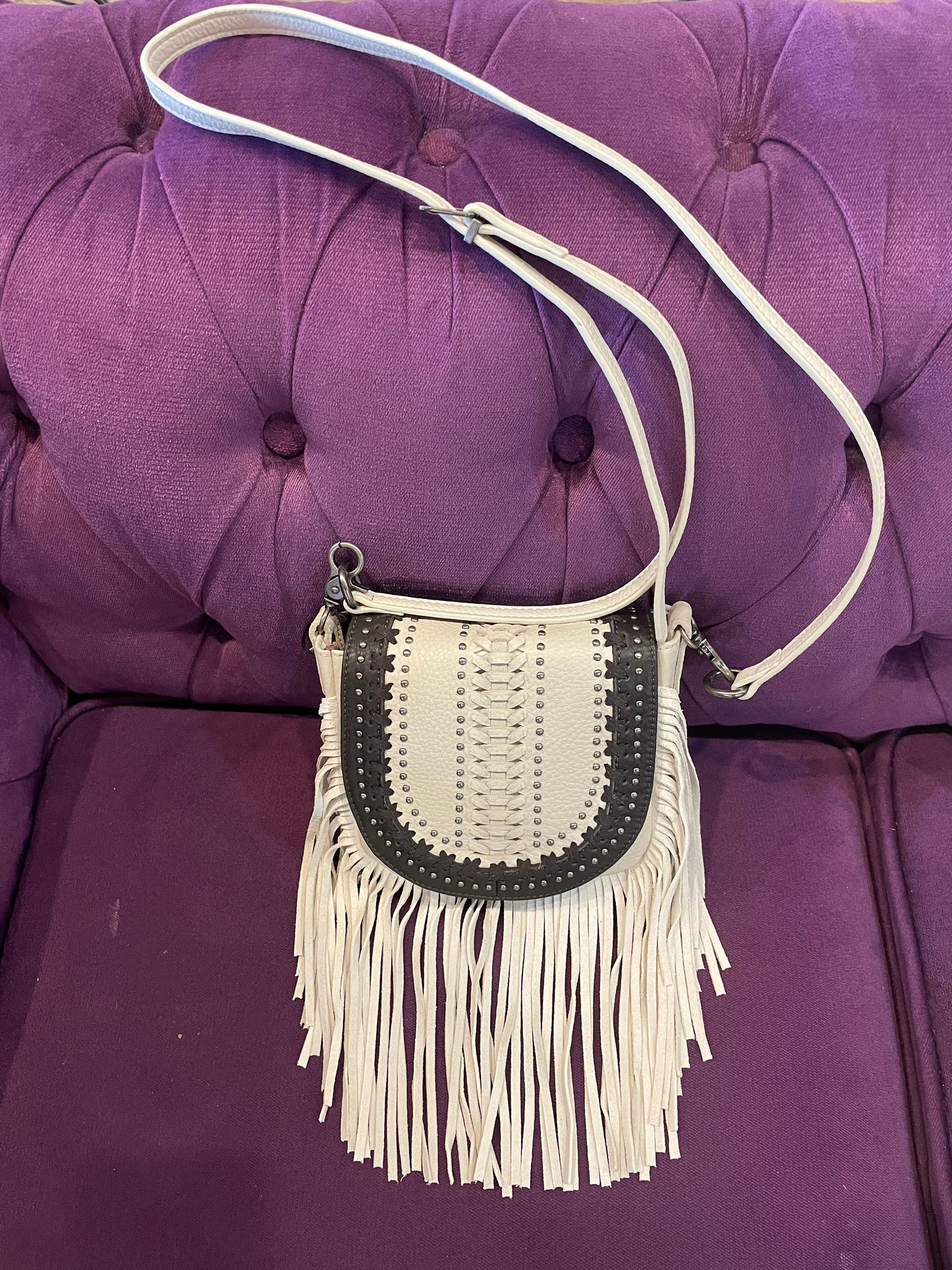 Montana West Beige Crossbody with Fringe