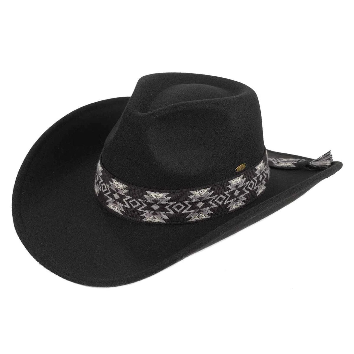 Black C.C. Cowgirl Hat with Aztec band