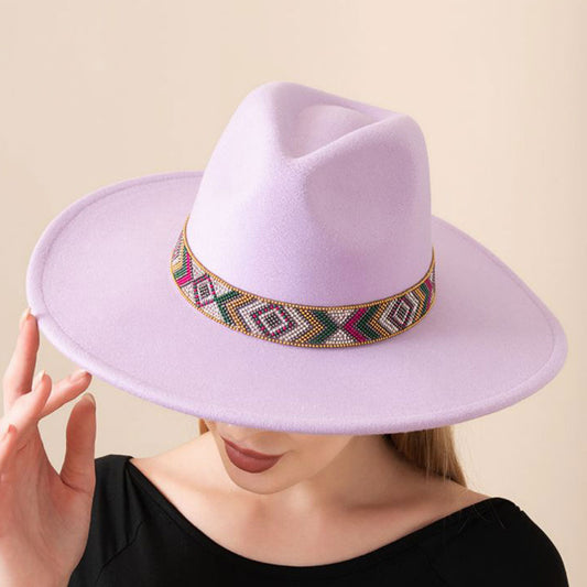 Flat Bill Hat with Aztec Band