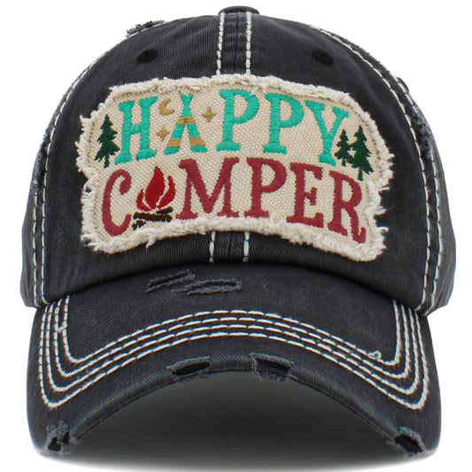 Happy Camper hat - Black