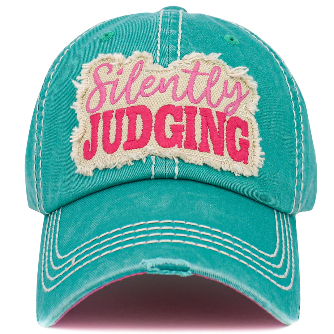 Silently Judging hat - Turquoise