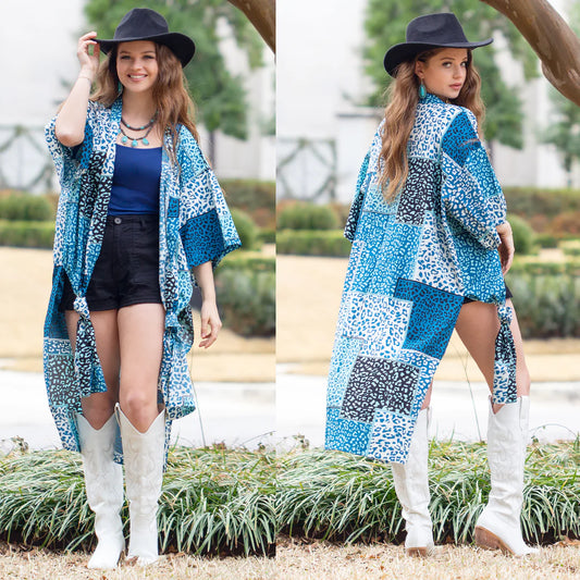 Blue Leopard Block Cover Up