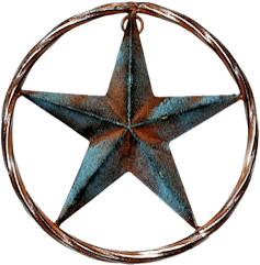 TURQUOISE CAST IRON STAR 8 IN