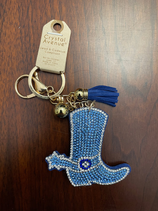 Sparkly Blue Boot Keychain