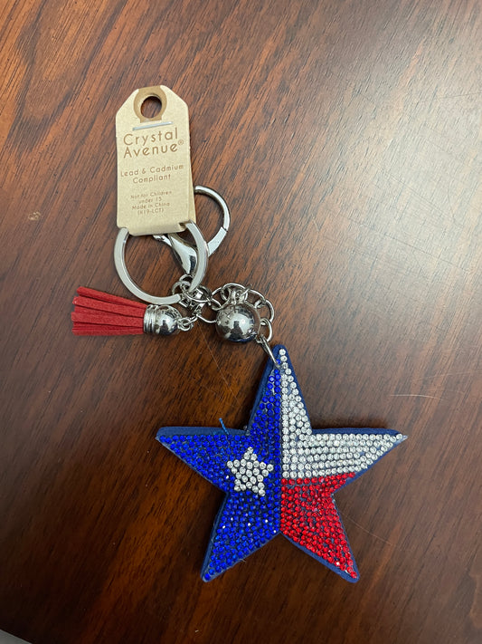 Sparkly Red, White & Blue  Keychain