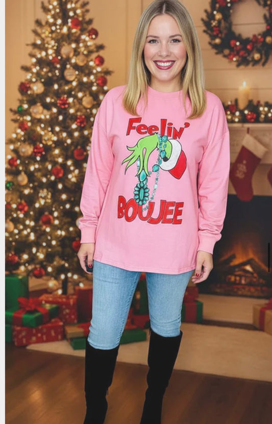 Pink “Feeling Boujee” Sweatshirt