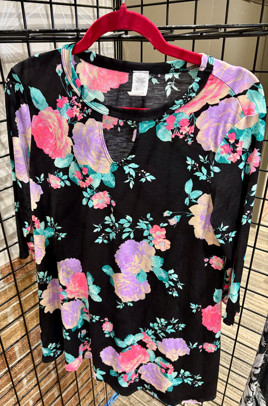 Black Floral Blouse