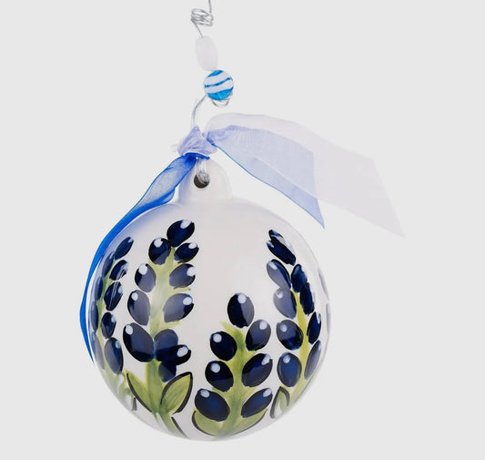 Bluebonnet Christmas Ornament - 6” Ceramic
