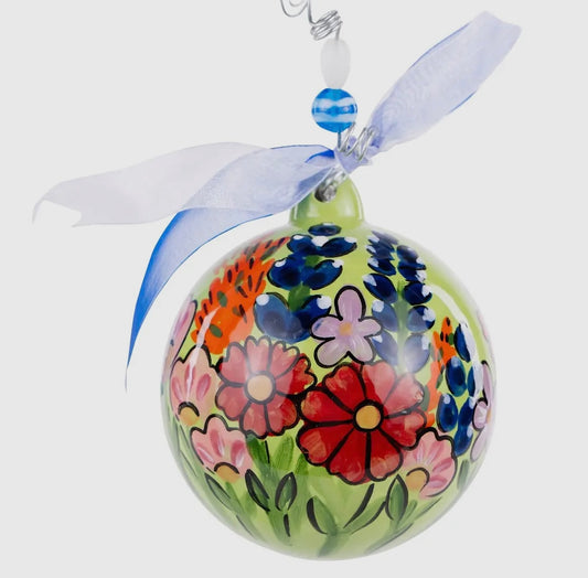 Texas Wildflower Christmas Ornament- 6” Ceramic