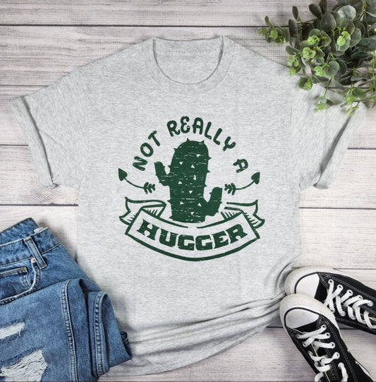 Ash Heather Grey Not Really A Hugger Tee