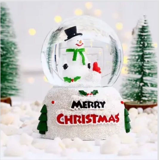 Snowman Merry Christmas Snow Globe