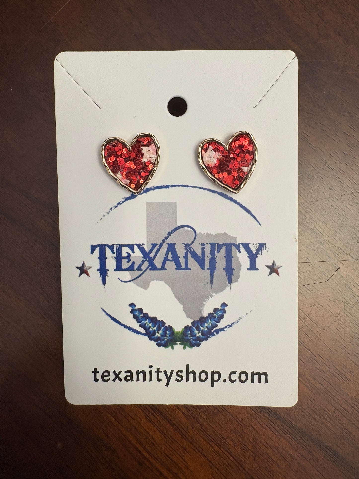 Heart Sequin Heart Stud Earrings