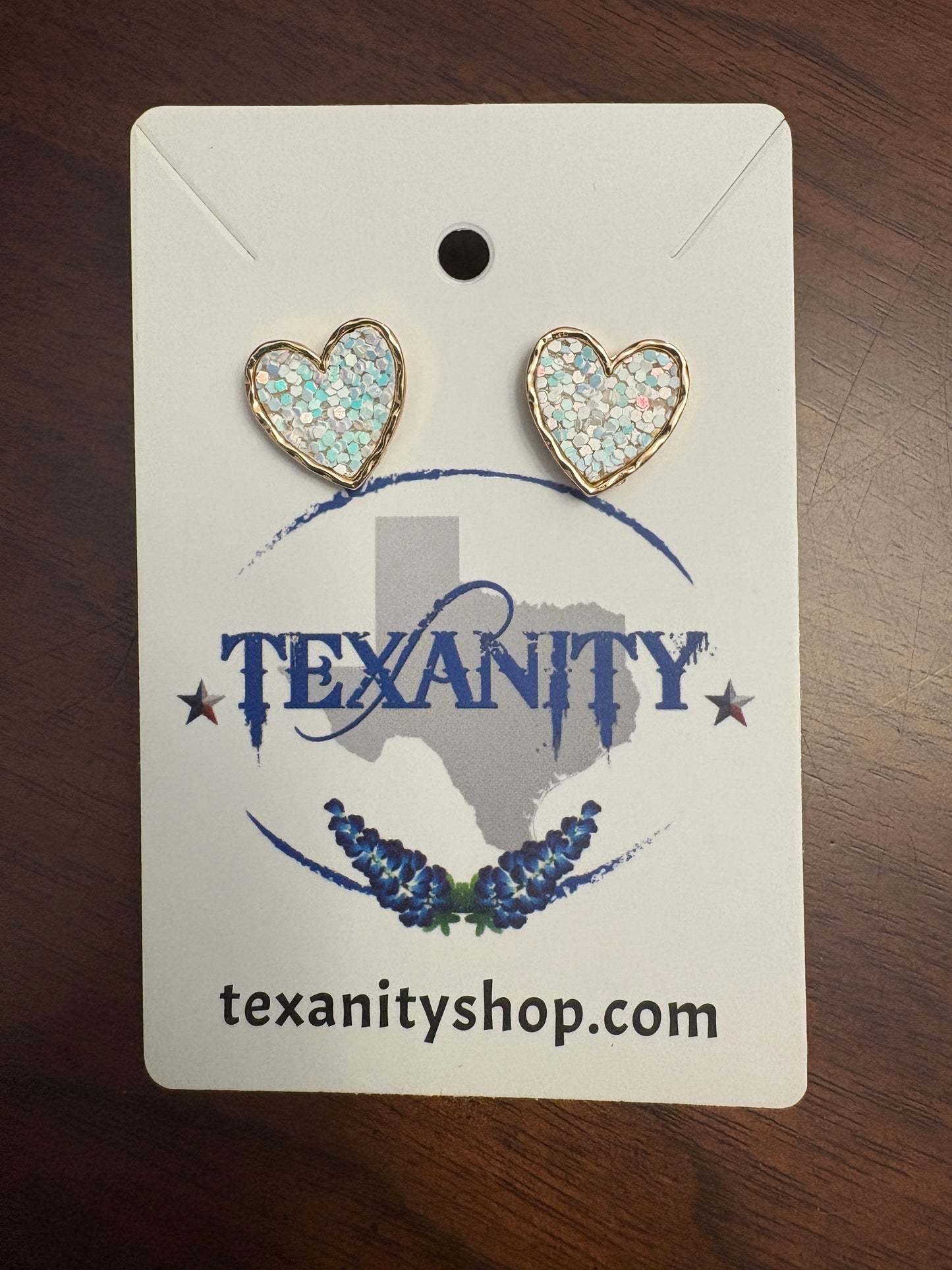 Heart Sequin Heart Stud Earrings