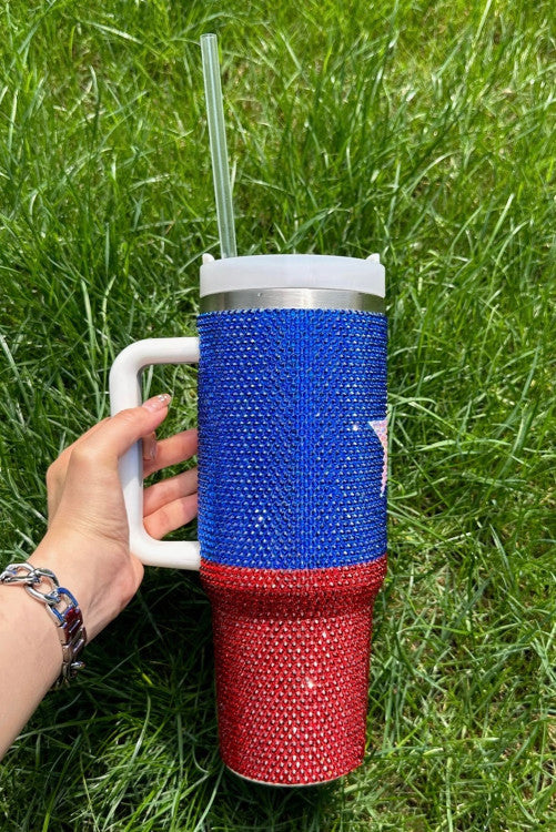 40oz Texas Flag Rhinestone Tumbler