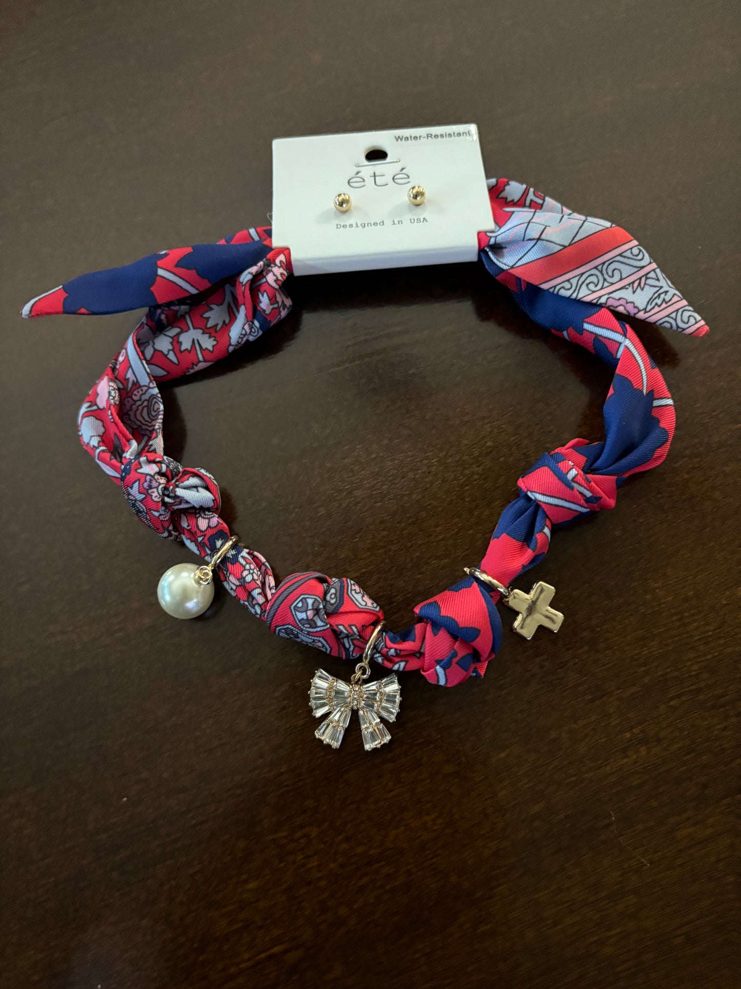 Scarf Necklace with Charms