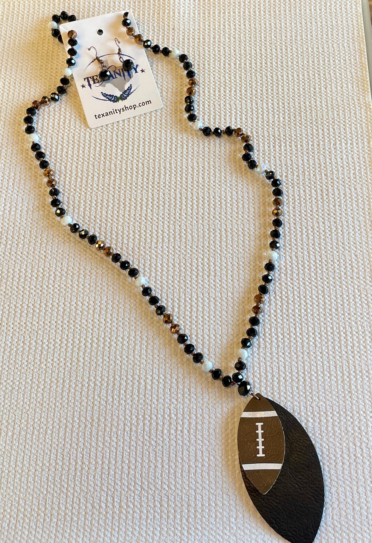 Black Football Necklace set