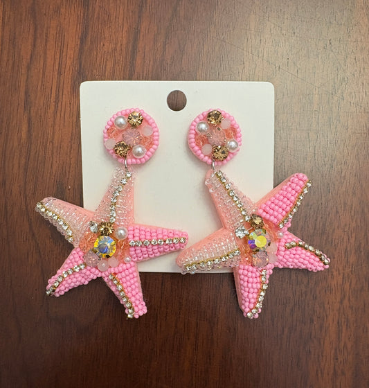 Beaded Star Beachy Earrings