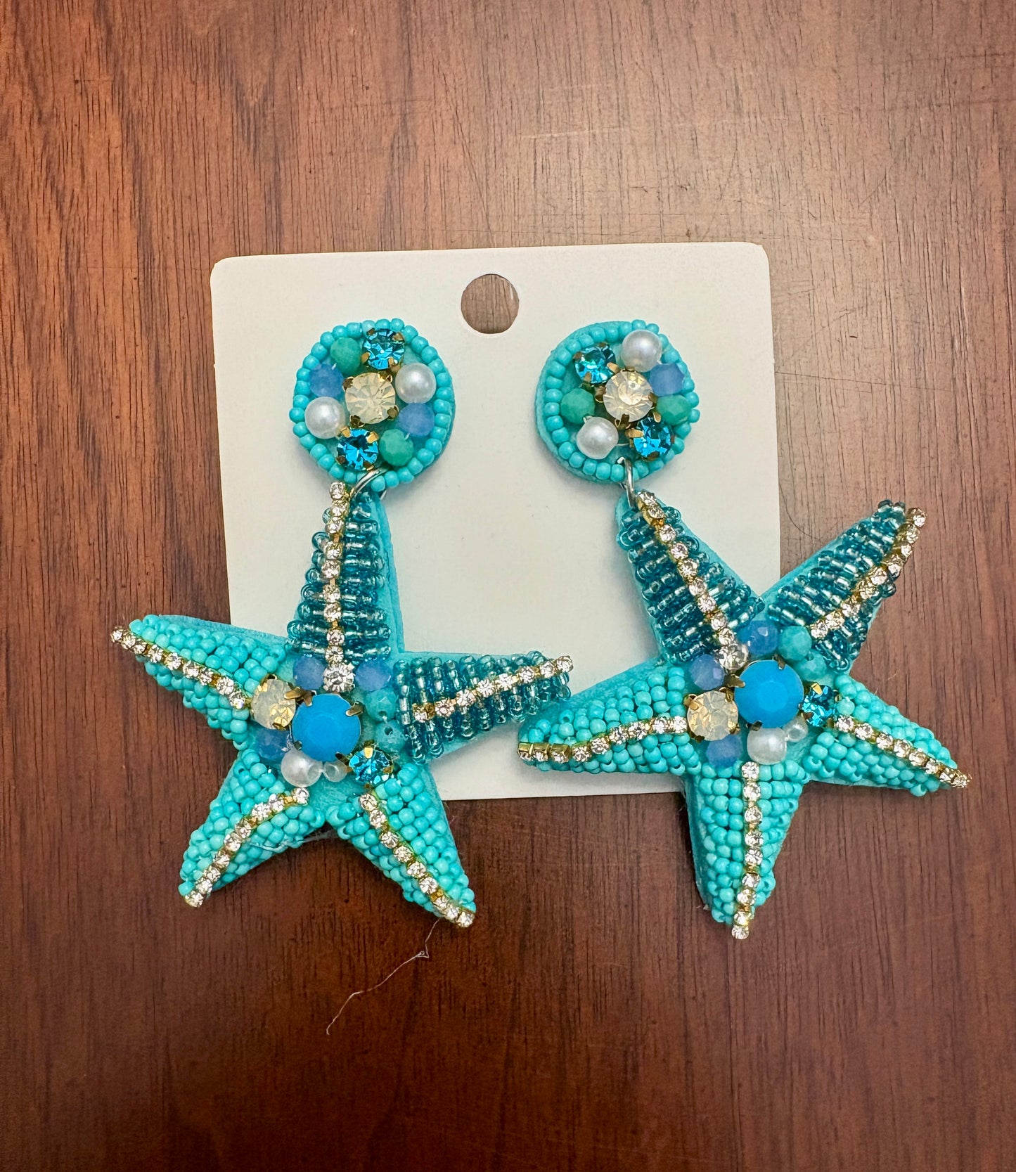 Beaded Star Beachy Earrings