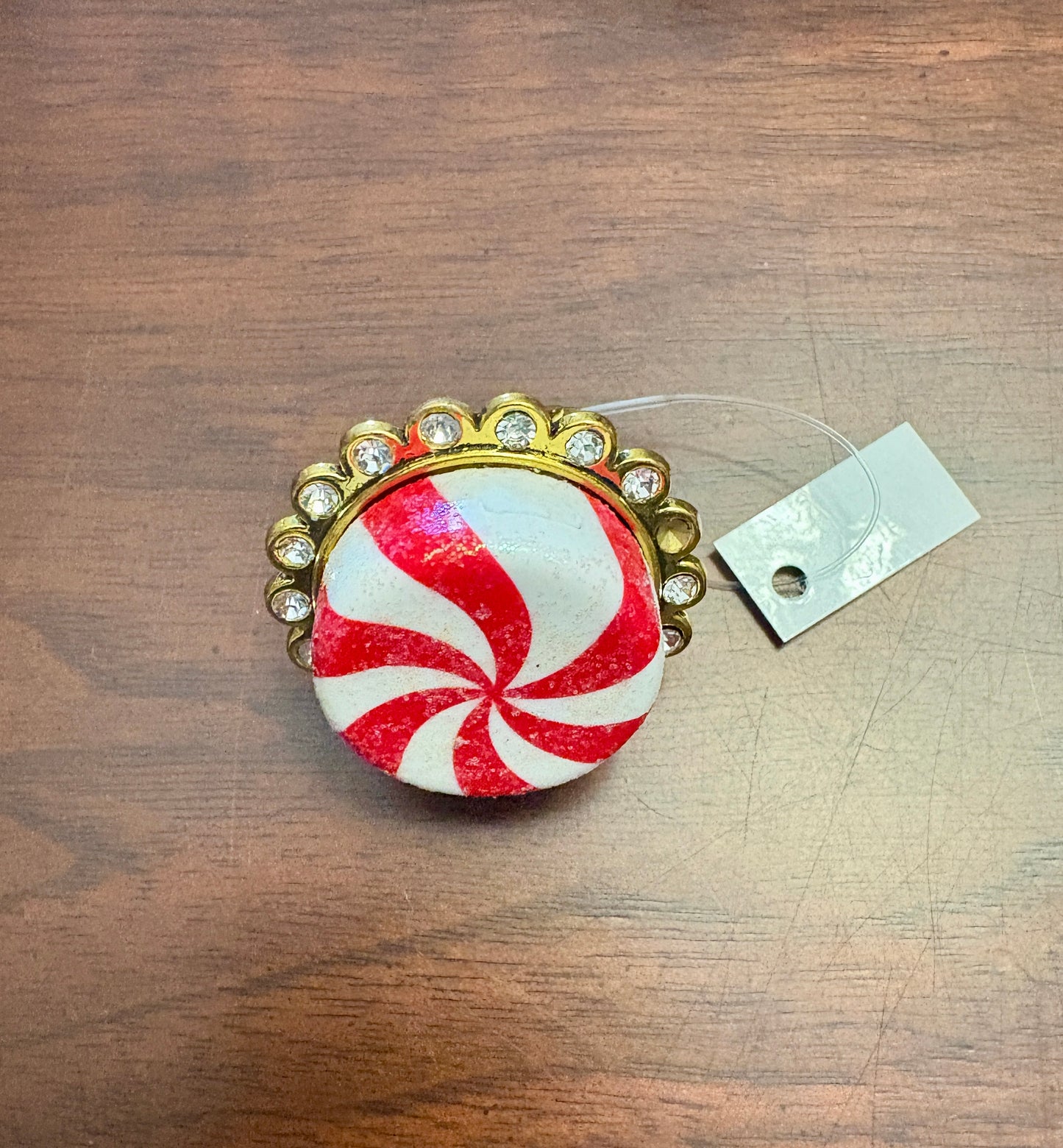 Peppermint Christmas Adjustable Ring
