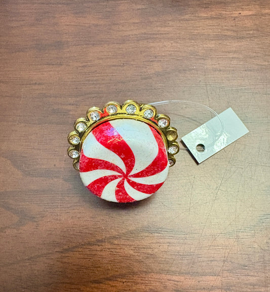 Peppermint Christmas Adjustable Ring