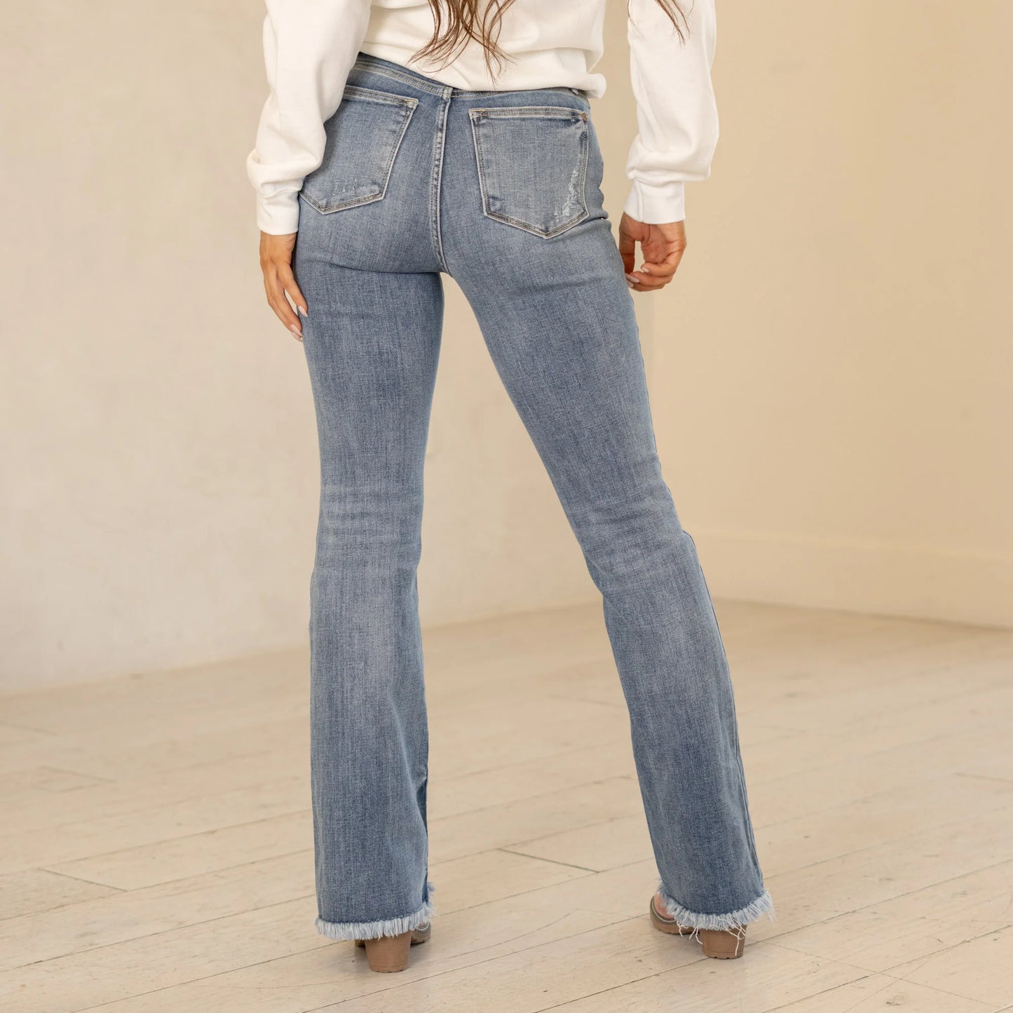 Judy Blue High Waist Frey Hem Bootcut Jeans