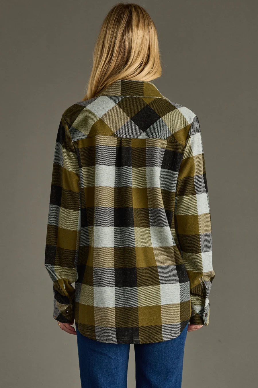 Easton Olive Green Plaid Shacket