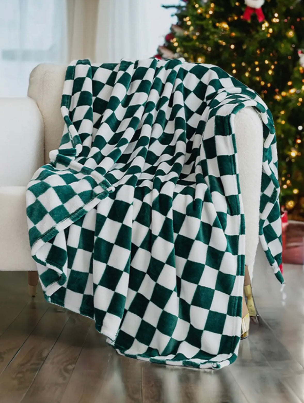Checkered Printed Soft Throw Blanket