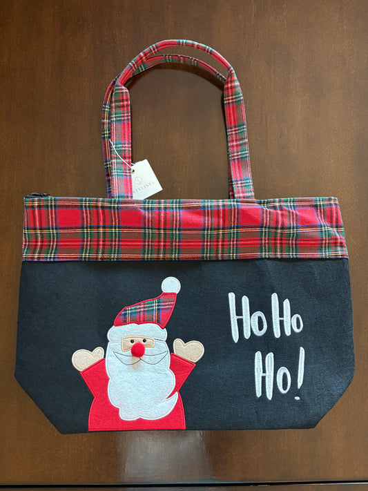 Santa “Ho Ho Ho” Christmas Totebag - Black