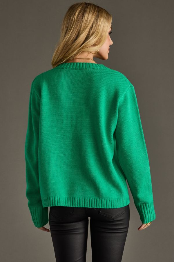 Panache Apparel Green “JOLLY” Sweater